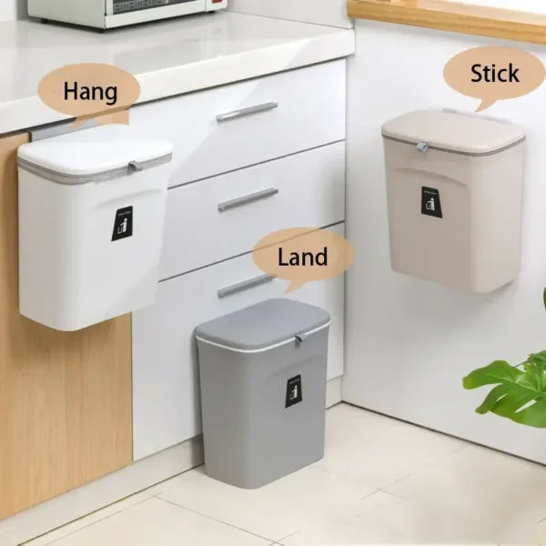 S7d0417a3fc1c495db865c896a2ca09f4w.webp 7/9L Wall Mounted Trash Can Household Galley Waste Bin Hanging Bathroom Trash Can With Lid Food Garbage Bin Kitchen Accessories