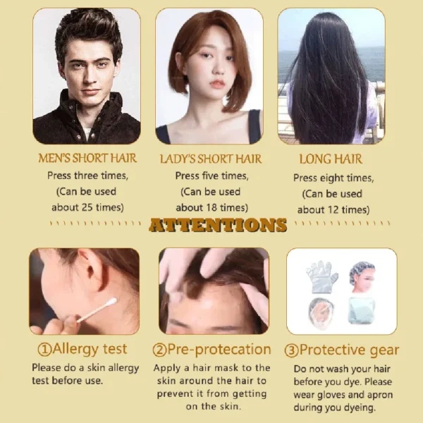 S7dc5ace70bd84907b2e880c6d0b2439df.webp 3 in 1 Black Hair Dye Shampoo for Gray Hair Home Herbal Hair Coloring Cream for Men Women Cover White Nourishing Formula 500ml