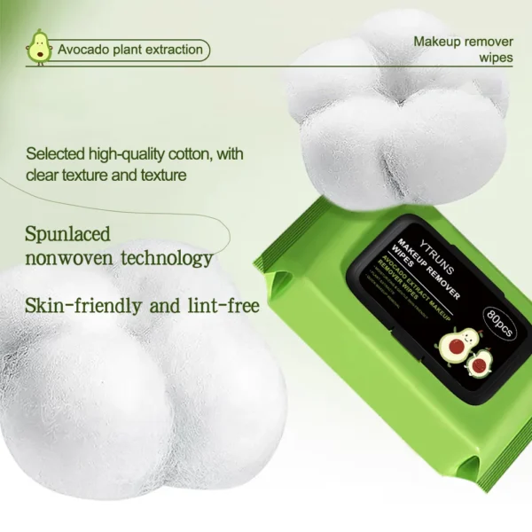 S7e0ea1b0aed649e3aff502431d649bc96.webp 80 PCS Avocado Scented Makeup Removing Wipes - Deep Cleansing, Travel-Friendly, Single-Use