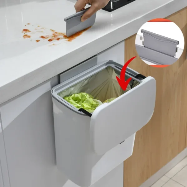 S8119ec28e6f44b6eaba3a87cfcc08f1dz.webp 7/9L Wall Mounted Trash Can Household Galley Waste Bin Hanging Bathroom Trash Can With Lid Food Garbage Bin Kitchen Accessories