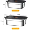 Stainless Steel Camping Lunch Box Sealed Leak-proof Bento Box Microwave Suitable Large Capacity Refrigerator Freezer Storage Box