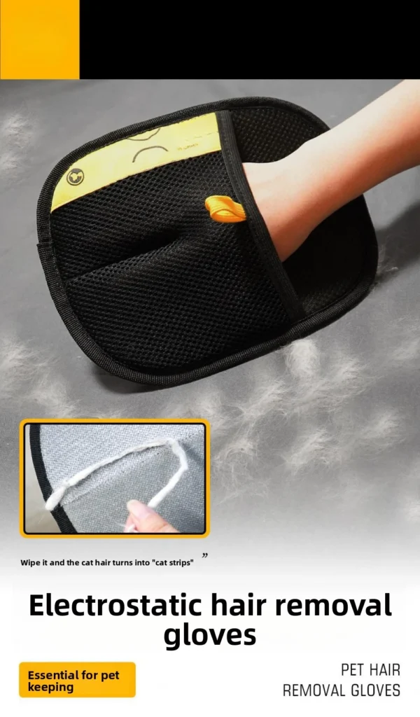 Pet Hair Removal Kit: Sticky Roller, Static Brush & Grooming Gloves - For Cat Dog Fur on Furniture Car Clothing