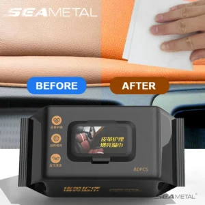S86c507cf274645a9af478cf75eb91148h.webp SEAMETAL 80pcs/bag Car Interior Cleaning Wipes Multi-function Car Dashboard Seat Leather Nursing Brightening Wipes Car Wash Care