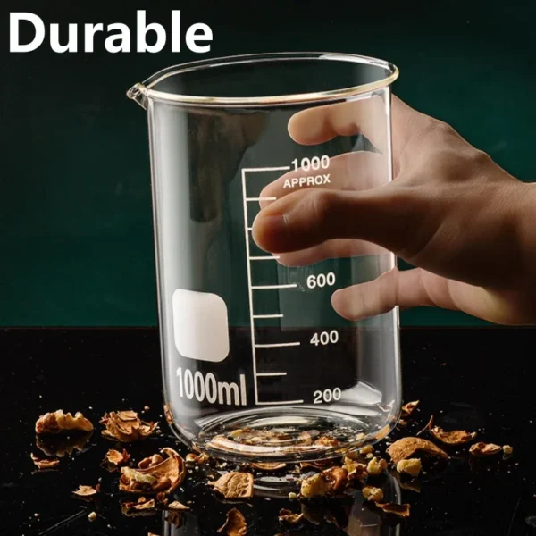S878273a7b015486da0b622fe4a65663eE.webp Glass Measuring Cup High Borosilicate Clear Scale Cup Heat-resisting Laboratory Beaker Kitchen Baking 50/100/150/250/500/1000ml