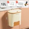 8.5/12L Kitchen Wastebasket Wall Mounted Trash Can With Lid Bathroom Trash Bin Garbage Can for Cabinet Under Sink Recycling Bin