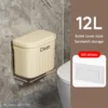 12/16L Press Type Wall Mounted Trash Can For Bathroom Toilet Garbage Bucket With Lid Kitchen Recycling Bin Hanging Wastebasket