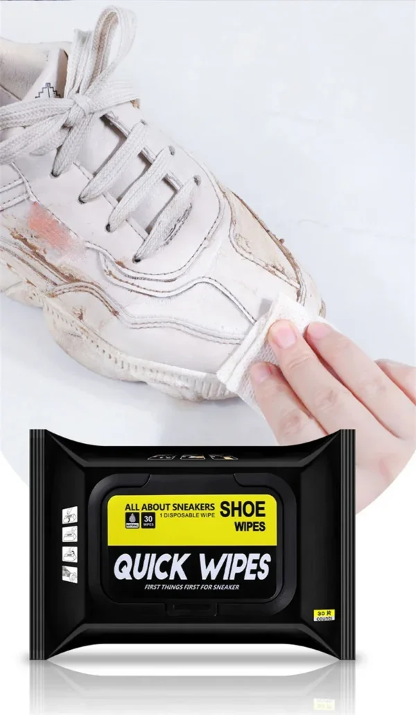 12/30/80pcs Disposable Shoe Wipes Portable Shoe Cleaners Travel Sneaker Wet Wipes Quick Cleaning White Shoes Artifact Polishing