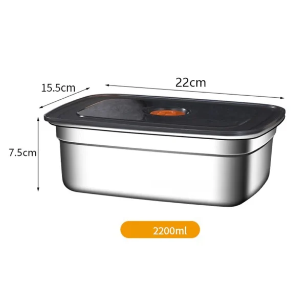 Stainless Steel Camping Lunch Box Sealed Leak-proof Bento Box Microwave Suitable Large Capacity Refrigerator Freezer Storage Box