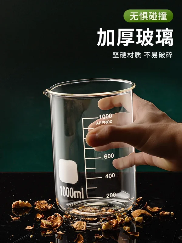 S9423e7096b914d2a80b8cc383276401aj.webp Glass Measuring Cup High Borosilicate Clear Scale Cup Heat-resisting Laboratory Beaker Kitchen Baking 50/100/150/250/500/1000ml