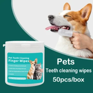 S94a3711cbe0a4b659c13021a94597e91P.webp Pet cleaning products Disposable finger toothbrush Pet teeth cleaning finger covers wet wipes Dog and cat oral cleaning