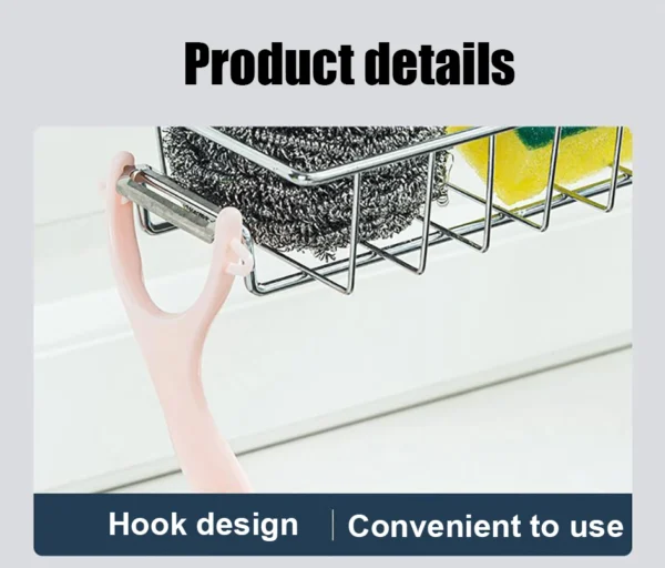1PC Kitchen Sink Drain Holder Adjustable Height Flexible and Rotatable Hanging Faucet Rack  Suitable for Soap Sponges Brushes