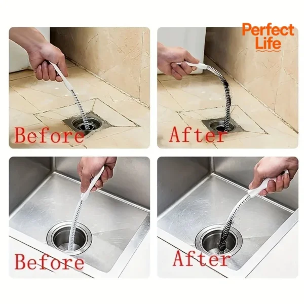 1Pcs Pipe Dredging Brush Flexible Bathroom Hair Sewer Sink Cleaning Brush Bendable for Home Kitchen Sink Bathroom Hair Sewer