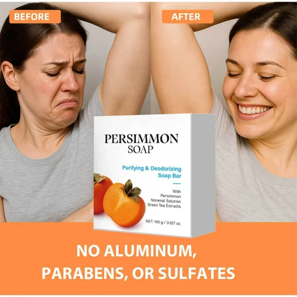 Japanese Persimmon Soap Brand Natural Gentle Cleansing Body Deodorant Soap Suitable For All Skin Types Moisturizing Cleans Soap