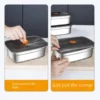 Stainless Steel Camping Lunch Box Sealed Leak-proof Bento Box Microwave Suitable Large Capacity Refrigerator Freezer Storage Box