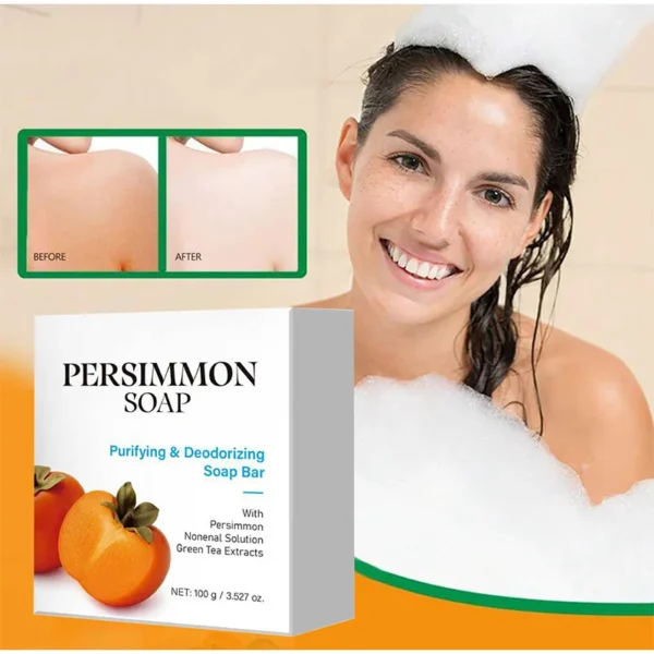 Japanese Persimmon Soap Brand Natural Gentle Cleansing Body Deodorant Soap Suitable For All Skin Types Moisturizing Cleans Soap