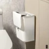 White Wall-Mounted Trash Bin for Kitchen Space-Saving Plastic Garbage Storage Container