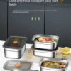 Stainless Steel Camping Lunch Box Sealed Leak-proof Bento Box Microwave Suitable Large Capacity Refrigerator Freezer Storage Box