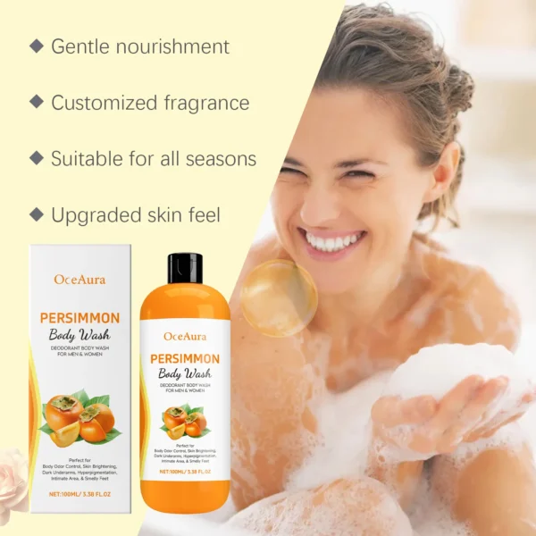 Sa22cbd2e33a04bd286486f74f2d8e416J-1.webp Persimmon Body Wash Remove Dirt Sweat Eliminating Odor Oil Control Exfoliating Smoothing Softening Lasting Aroma Foam Shower Gel
