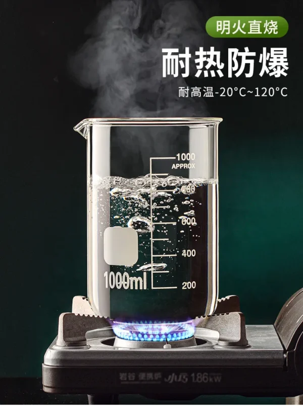 Sa2a3fcfcef4149acaed1c0b2a16bf365r.webp Glass Measuring Cup High Borosilicate Clear Scale Cup Heat-resisting Laboratory Beaker Kitchen Baking 50/100/150/250/500/1000ml