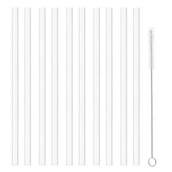 Reusable Straw with Cleaning Brush Plastic Replacement Straw Compatible with Stanley 40 oz 30 oz Cup Tumbler