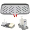 Sa7d7e0fd745946c693cfd2cfc77e131ce.webp Sink Silicone Tray With Drain Soap Sponge Storage Holder Countertop Sink Scrubber Brush Soap Storage Rack Kitchen Organizer