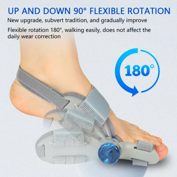 Sae51e11e7b3e4f46b392a4bdfa95e4f0p.webp Unisex Bunion Corrector Foot Hallux Valgus Braces Rotatable Toe Separator Straightener Adjustable Pedicure Finger Toe Corrector
