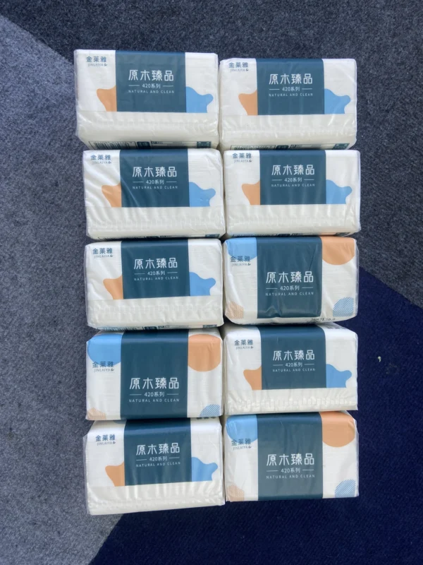 Saf4f1f8307b7446ea1e185628f805b30Y.webp 10 Packs Wholesale Eco Friendly Portable No Fluorescent Virgin Wooden Pulp Tissue Soft Comfortable 5 Ply Facial Tissue Paper