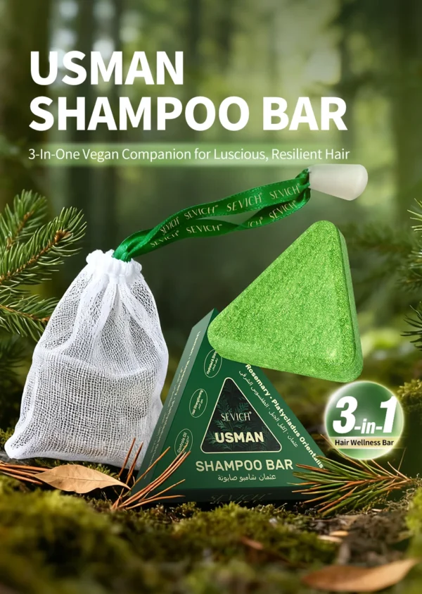 120g Usman Grass & Platycladus Shampoo Soap Strengthen Hair Root Growth Shampoo Bar Natural Herbal Hair loss treatment Hair Care