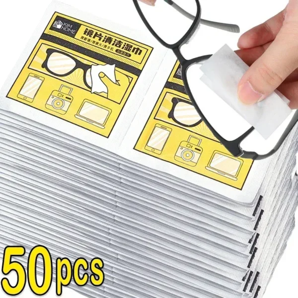 10-100pcs 100-Count Disposable Glasses Cleaning Wipes, for Glasses, Screens, and Lenses