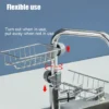 1PC Kitchen Sink Drain Holder Adjustable Height Flexible and Rotatable Hanging Faucet Rack  Suitable for Soap Sponges Brushes
