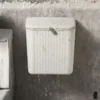 White Wall-Mounted Trash Bin for Kitchen Space-Saving Plastic Garbage Storage Container