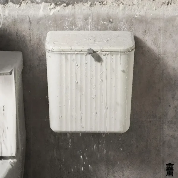 White Wall-Mounted Trash Bin for Kitchen Space-Saving Plastic Garbage Storage Container