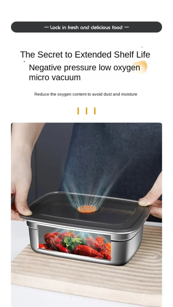 Stainless Steel Camping Lunch Box Sealed Leak-proof Bento Box Microwave Suitable Large Capacity Refrigerator Freezer Storage Box