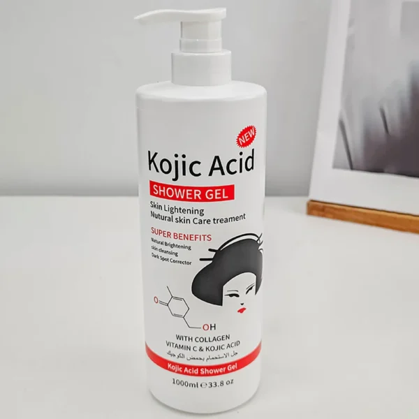1000ml Kojic Acid Shower Gel Deep Cleansing Brighten Skin Body Wash Skin Whitening Exfoliator Body Care Moisturizing Skincare