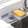 Sb75a94147aa5475fa971d5b7bd45c9aai.webp Sink Silicone Tray With Drain Soap Sponge Storage Holder Countertop Sink Scrubber Brush Soap Storage Rack Kitchen Organizer