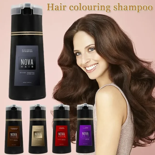 Sbdc37097c4754ae9a81649312ee645ef7.webp Nova Hair Dyeing 3-in-1 Hair Care Shampoo Natural Fast White Hair Dyed Black Hair Dye Lasting Convenience Men Women Hair Care