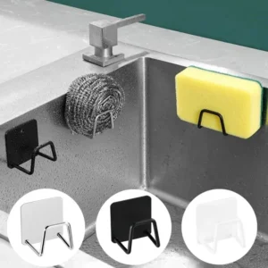 Sbf714554f8414711b3b9e26352bb0aeca.webp Kitchen Stainless Steel Sink Sponges Holder Self Adhesive Drain Drying Rack Kitchen Wall Hooks Accessories Storage Organizer