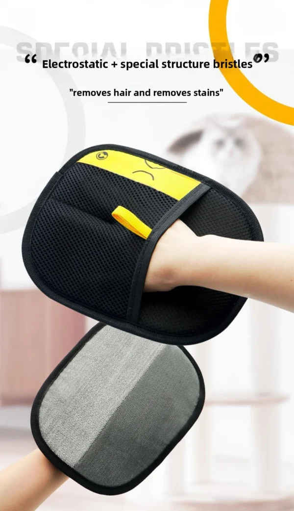 Pet Hair Removal Kit: Sticky Roller, Static Brush & Grooming Gloves - For Cat Dog Fur on Furniture Car Clothing