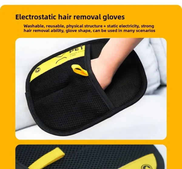 Pet Hair Removal Kit: Sticky Roller, Static Brush & Grooming Gloves - For Cat Dog Fur on Furniture Car Clothing