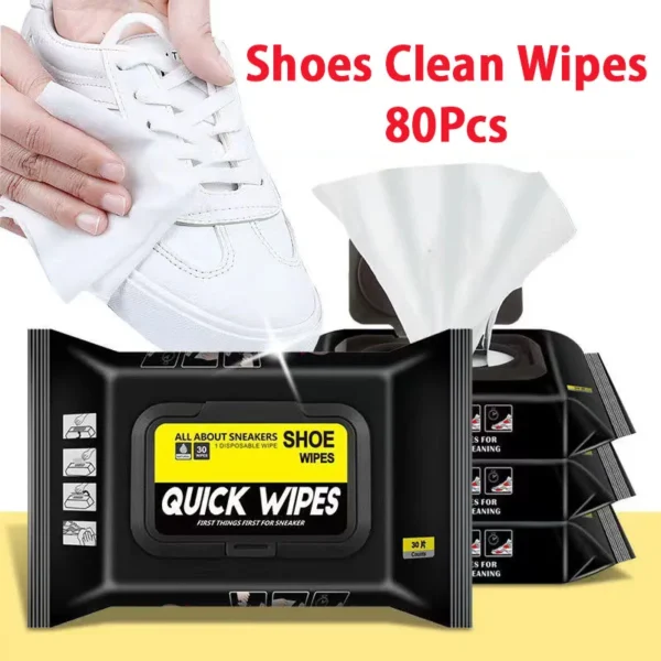 12/30/80pcs Disposable Shoe Wipes Portable Shoe Cleaners Travel Sneaker Wet Wipes Quick Cleaning White Shoes Artifact Polishing