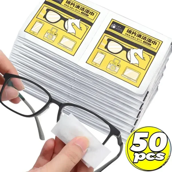 Sd19f350a6b8b46c2ae9cde878fe52b26D.webp 10/500pcs Anti Fog Cleaning Wet Wipes Disposable Glasses Phone Lens Screen Wipes Non Scratch Optical Cloth Individually Wrapped