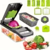 16in1 Multifunctional Vegetable Cutting Artifact Kitchen Dice Cutter Plinter Silk Wiper Kit Fruit Slicer Potato Shredder