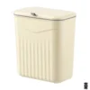 White Wall-Mounted Trash Bin for Kitchen Space-Saving Plastic Garbage Storage Container