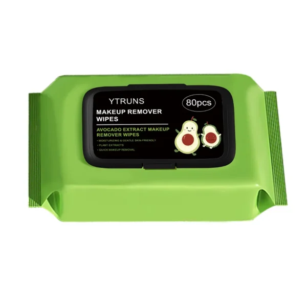 Sdf64edea3c594232bd58c94fa228a80fT.webp 80 PCS Avocado Scented Makeup Removing Wipes - Deep Cleansing, Travel-Friendly, Single-Use