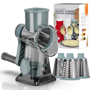 Se029fefc1d8a4048aa9f1d3ea217e319Y.webp LMETJMA 3 in 1 Rotary Cheese Grater Versatile Manual Vegetable Slicer Peanut Nuts Grinder Cheese Vegetable Shredder Clear JT242