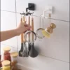 Se2175507e416443599fbd35fdf9e81f3e.webp Creative Kitchen Organizer Swivel Hooks Hole-Free Multifunctional Rotatable Dual-Use Hooks for Utensils And Pots