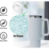 Reusable Straw with Cleaning Brush Plastic Replacement Straw Compatible with Stanley 40 oz 30 oz Cup Tumbler
