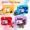 Se5a14eb8b8304f7abcfd26a4c39bf316o.webp 4PCS fruit jelly soap, deeply cleanses and removes makeup, bathes the whole body, moisturizes and nourishes