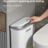 12/16L Press Type Wall Mounted Trash Can For Bathroom Toilet Garbage Bucket With Lid Kitchen Recycling Bin Hanging Wastebasket