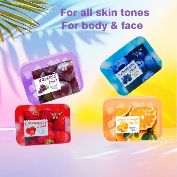 Se970ff4085d3468fa5ebdacfc75ef5e5M.webp 4PCS fruit jelly soap, deeply cleanses and removes makeup, bathes the whole body, moisturizes and nourishes